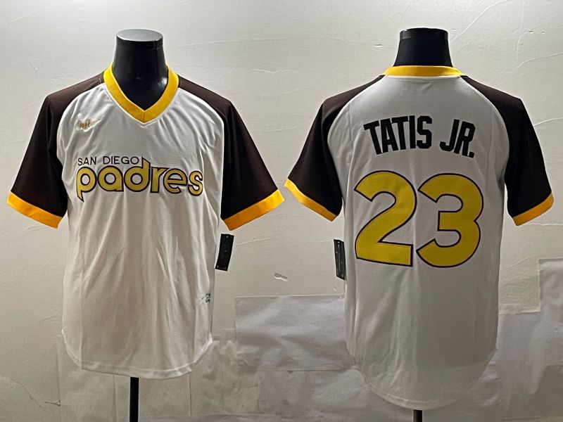 Men San Diego Padres #23 Tatis jr White Throwback Game 2025 Nike MLB Jersey style 6->san diego padres->MLB Jersey